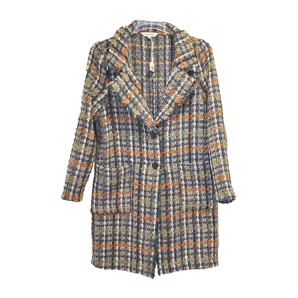 Davi & Dani- Large Multi-Coloured Tweed Cardigan Sweater Blazer Jacket.. - Picture 13 of 16